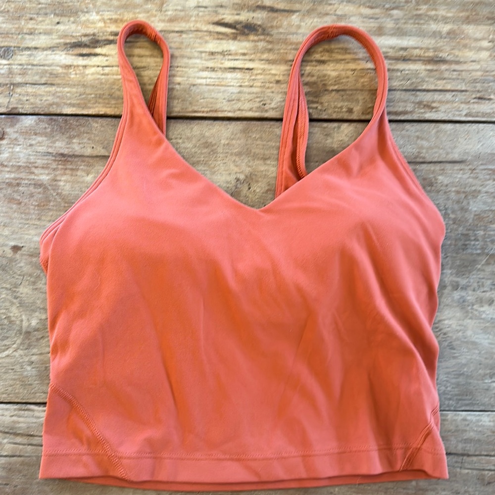 lululemon align top in orange, size 4